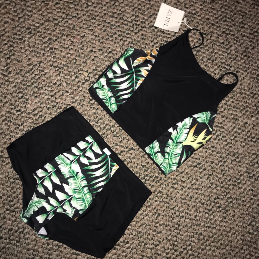 Tropical High Waisted Bikini